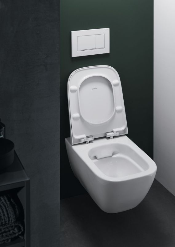 Væghængt Toiletkumme Smyle Rimfree Hvid 54x35x33 cm