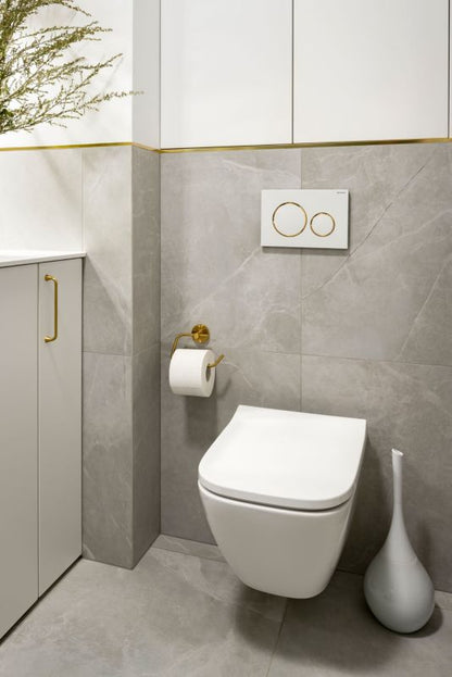 Væghængt Toiletkumme Smyle Rimfree Hvid 54x35x33 cm