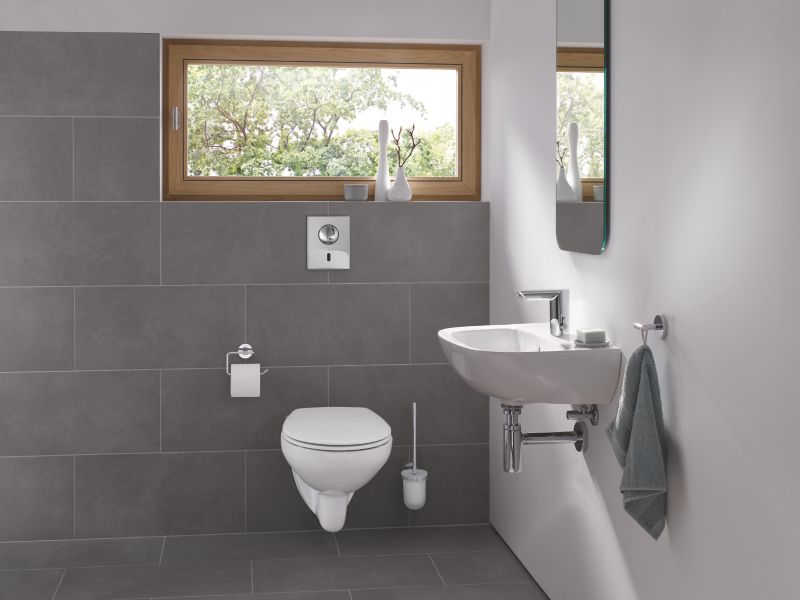 Væghængt Toilet Grohe Bau Ceramic Uden Skyllekant Hvid 53x37 cm Oval