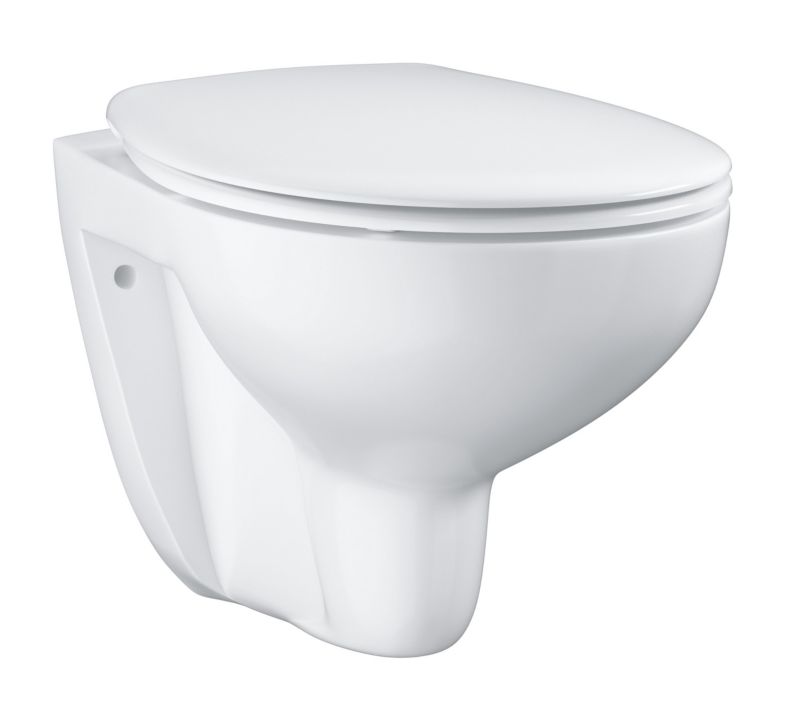 Væghængt Toilet Grohe Bau Ceramic med Softclose Sæde, Randløs, Hvid
