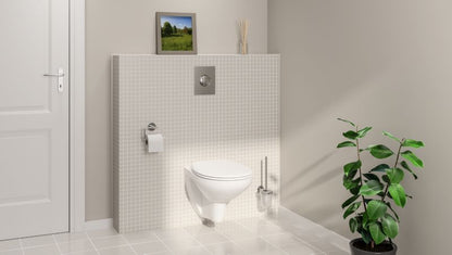 Væghængt Toilet Grohe Bau Ceramic med Softclose Sæde, Randløs, Hvid