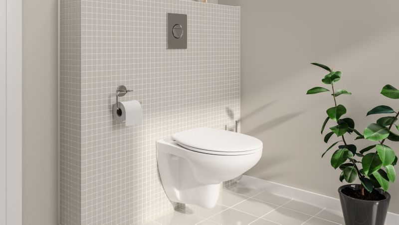 Væghængt Toilet Grohe Bau Ceramic med Softclose Sæde, Randløs, Hvid