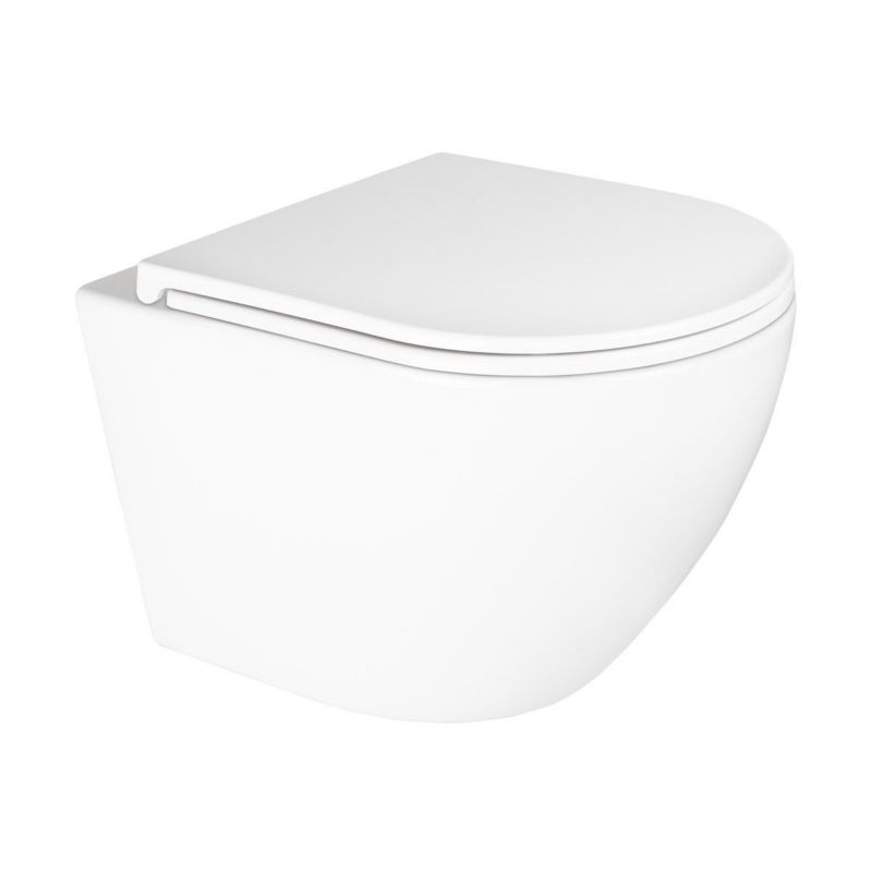 Væghængt Toilet Oltens Hamnes PureRim Hvid Oval 49 cm