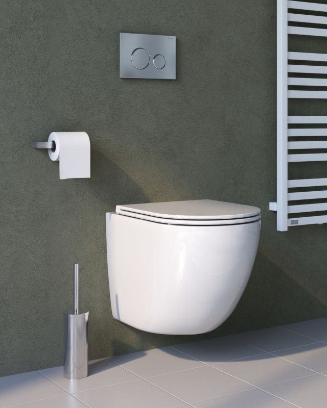 Væghængt Toilet Oltens Hamnes PureRim Hvid Oval 49 cm