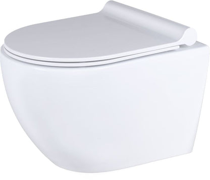 Væghængt Toilet Caneo Uden Brættekant med Låg Hvid Højglans 48,5 cm