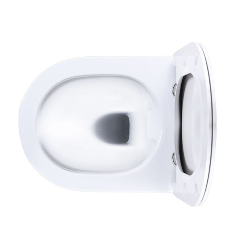 Væghængt Toilet Caneo Uden Brættekant med Låg Hvid Højglans 48,5 cm