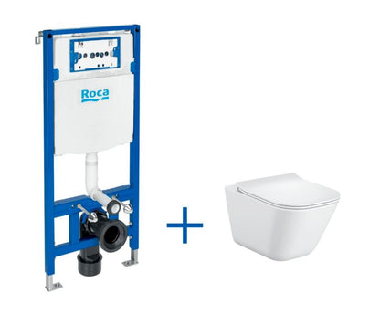 Væghængt Toilet med Stel Hvid Rimless 39,7 kg