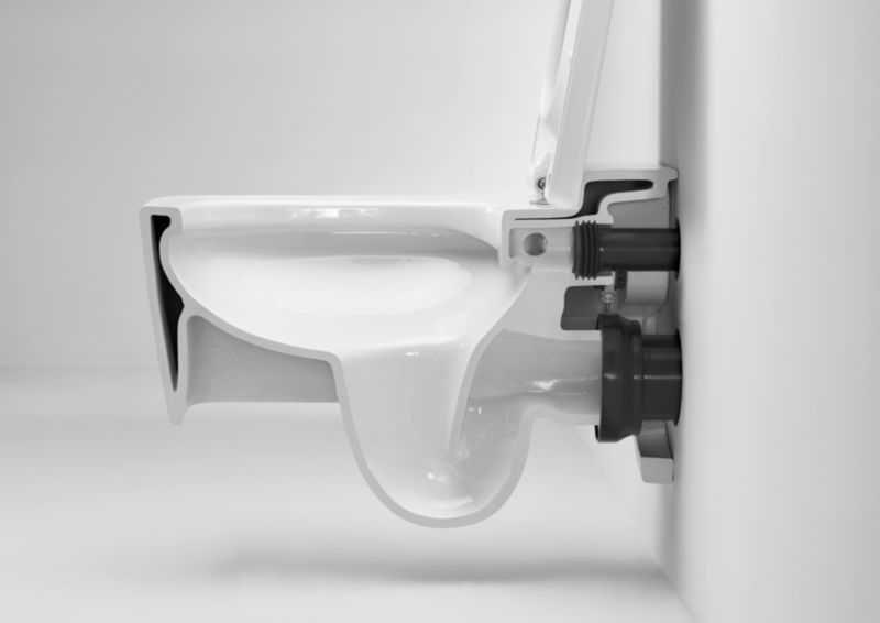 Væghængt Toilet med Stel Hvid Rimless 39,7 kg