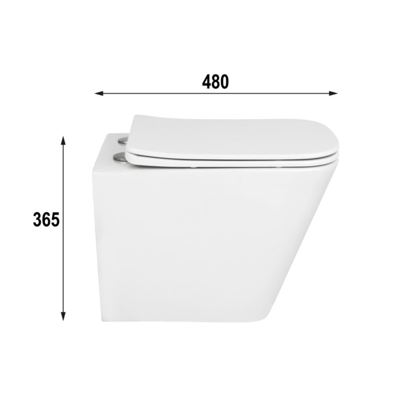 Væghængt Toilet Bravia Uden Skyllekant Hvid 48x35x36,5 cm