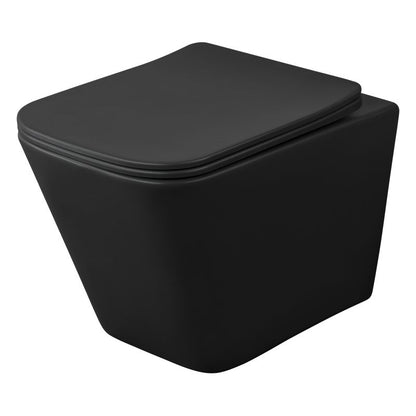 Væghængt Toilet Bravia Uden Skyllekant Sort med Låg Duroplast 5901912832060