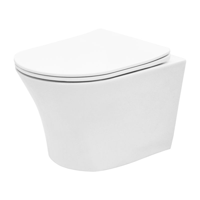 Væghængt Toilet Miska Celo Rund Hvid Uden Bræt 48,5x36x38,5 cm