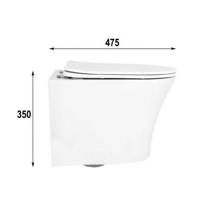 Væghængt Toilet Miska Celo Rund Hvid Uden Bræt 48,5x36x38,5 cm