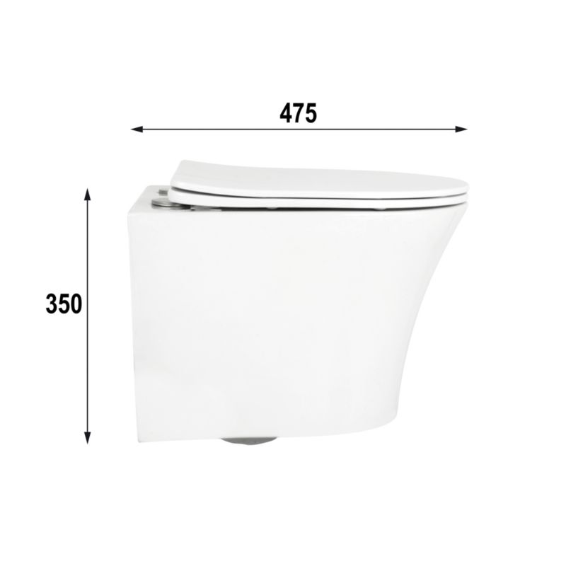 Væghængt Toilet Miska Celo Rund Hvid Uden Bræt 48,5x36x38,5 cm