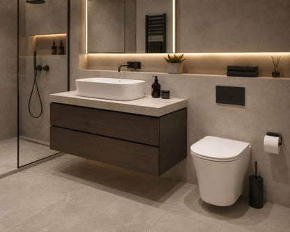 Væghængt Toilet Miska Celo Rund Hvid Uden Bræt 48,5x36x38,5 cm