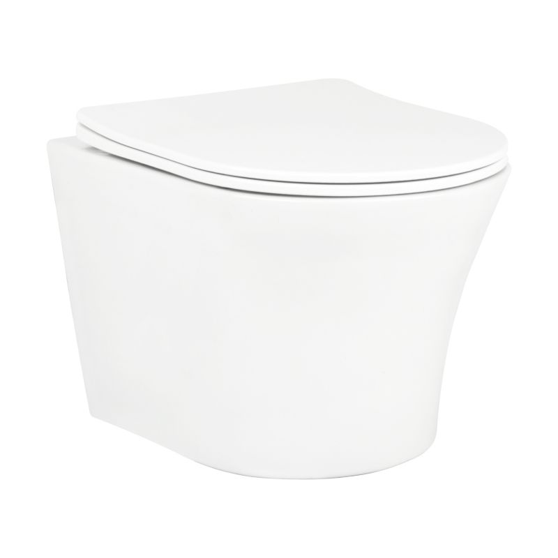 Væghængt Toilet Miska Celo Rund Hvid Uden Bræt 48,5x36x38,5 cm