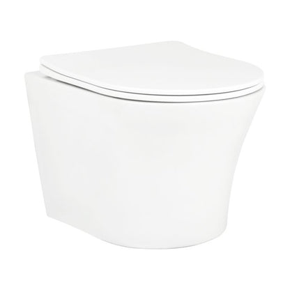 Væghængt Toilet Miska Celo Rund Hvid Uden Bræt 48,5x36x38,5 cm