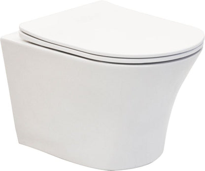 Vægmonteret Cleo rimless toilet skål i hvid