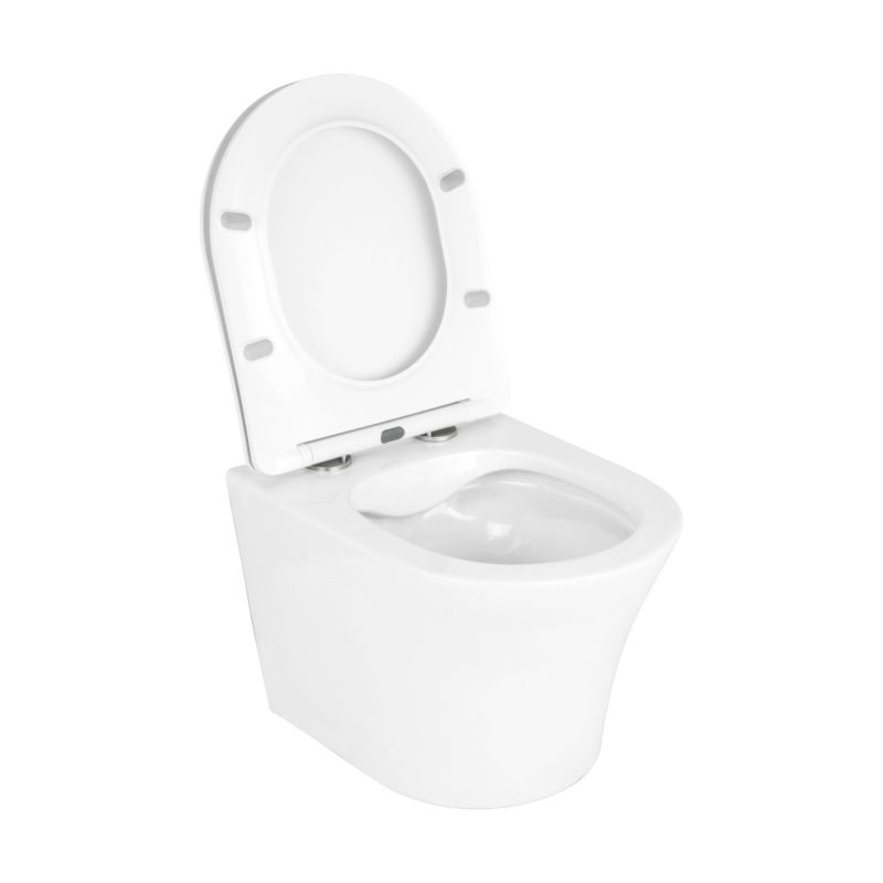 Væghængt Toilet Miska Celo Rund Hvid Uden Bræt 48,5x36x38,5 cm