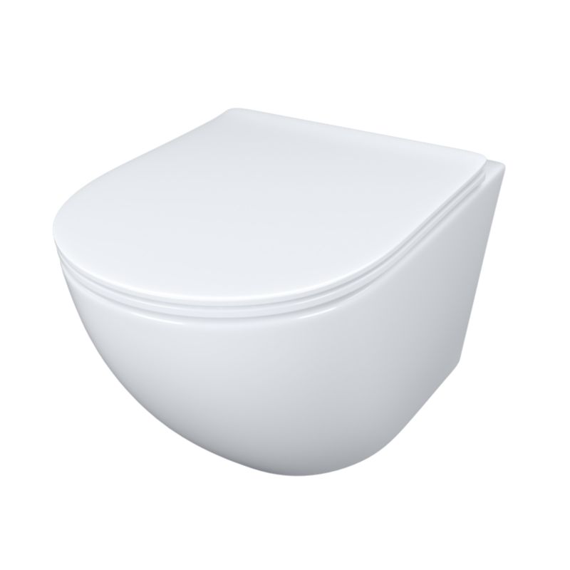 Væghængt Toilet Nova Hvid Uden Krans 49x36x37 cm