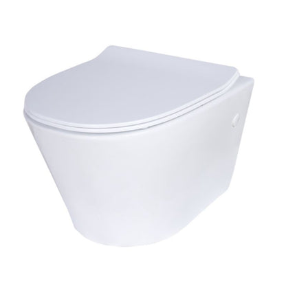 Fuerte væghængt rimless toilet med duroplast soft-close sæde