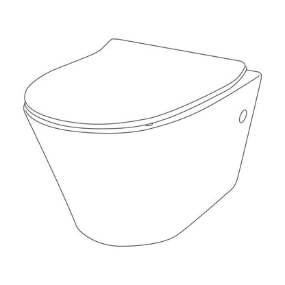Fuerte væghængt rimless toilet med duroplast soft-close sæde