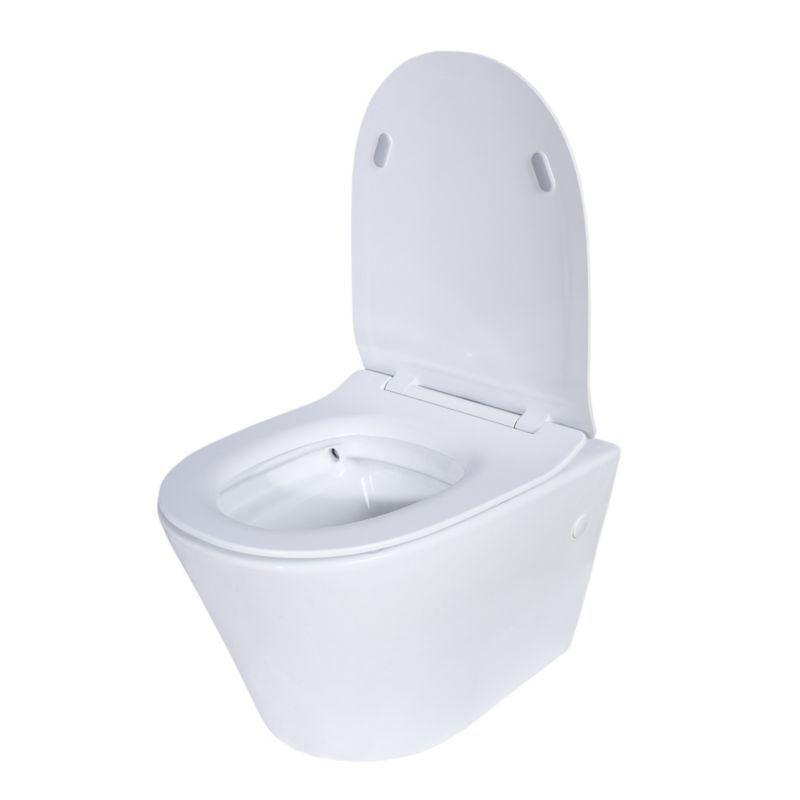 Fuerte væghængt rimless toilet med duroplast soft-close sæde