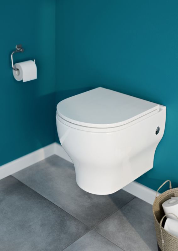 Vægmonteret toiletter GoodHome Cavally uden kant med soft-close sæde i duroplast