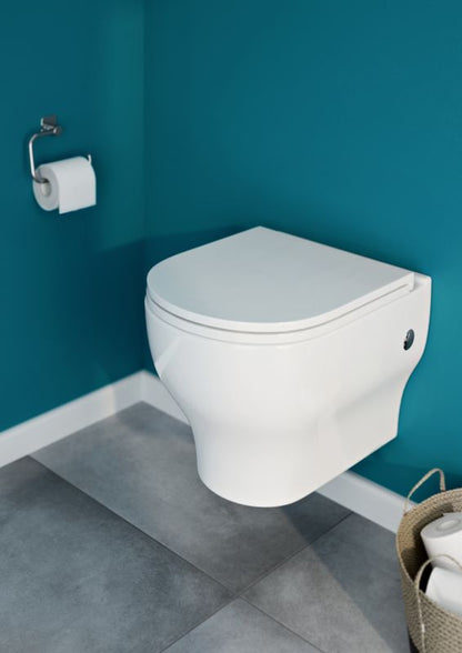 Vægmonteret toiletter GoodHome Cavally uden kant med soft-close sæde i duroplast