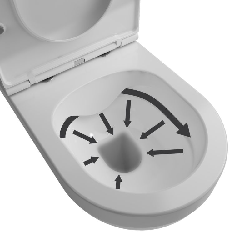 GoodHome Cavally væghængt rimless toilet med softluk-sæde