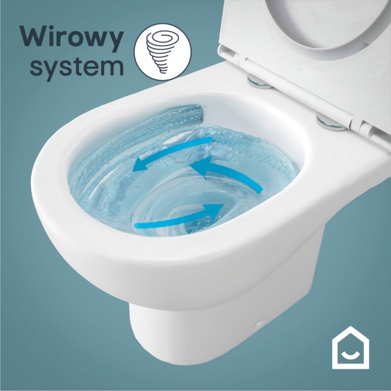Væghængt Toilet Hvid Rund 53x36x35 cm