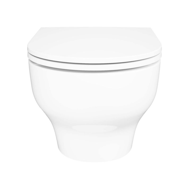 Væghængt Toilet Hvid Rund 53x36x35 cm
