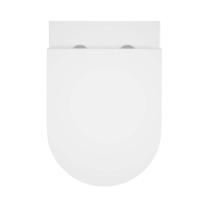 Væghængt Toilet Hvid Rund 53x36x35 cm