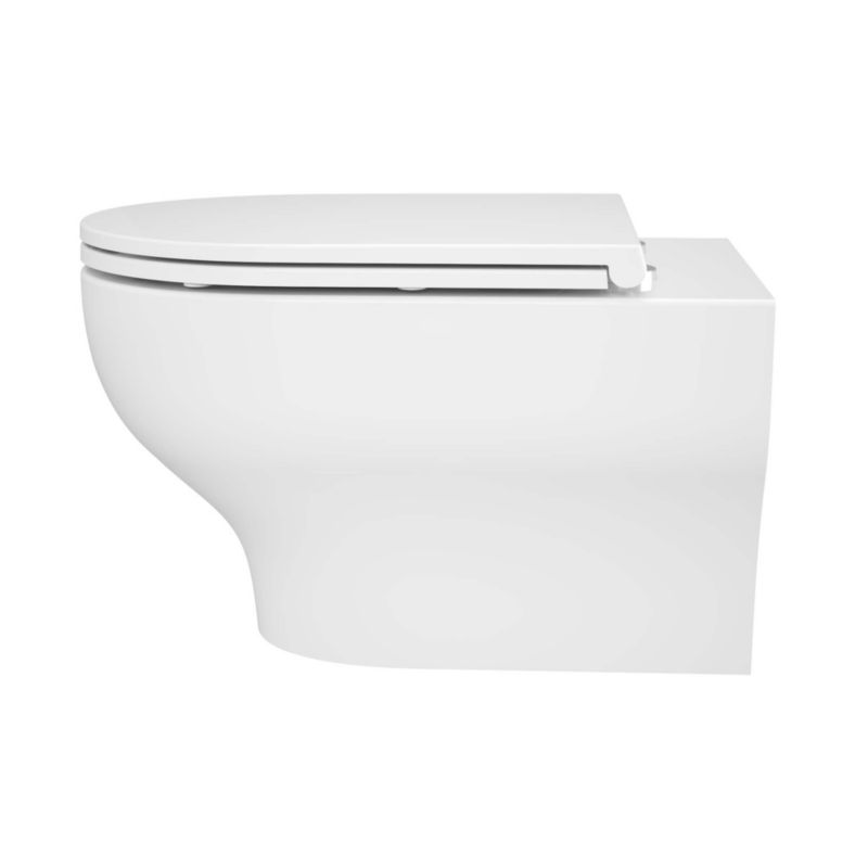 Væghængt Toilet Hvid Rund 53x36x35 cm