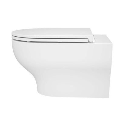 Væghængt Toilet Hvid Rund 53x36x35 cm