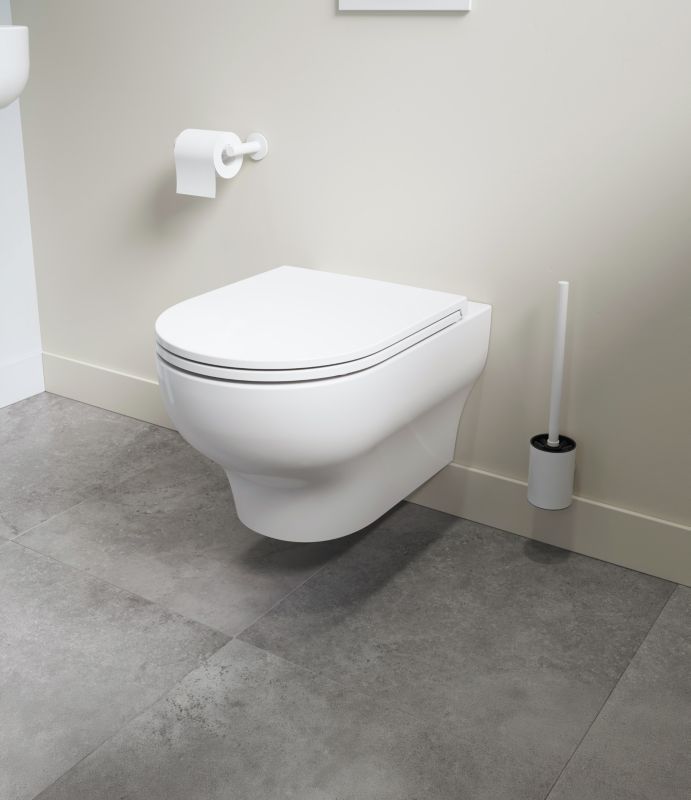 Væghængt Toilet Hvid Rund 53x36x35 cm