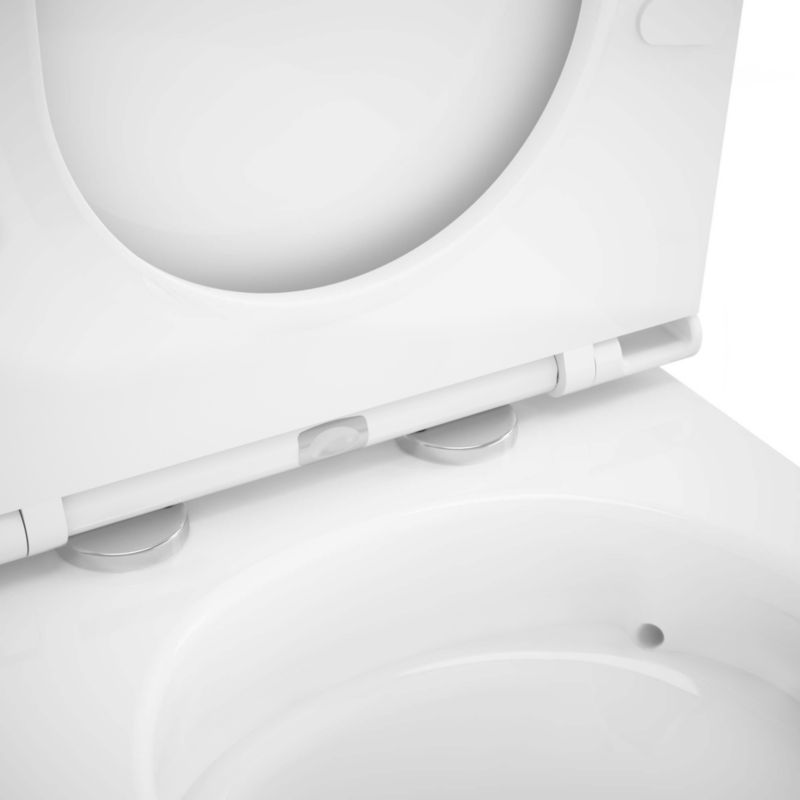 Væghængt Toilet Hvid Rund 53x36x35 cm