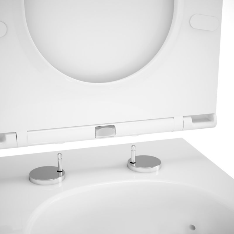 Væghængt Toilet Hvid Rund 53x36x35 cm