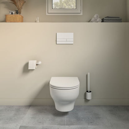 Væghængt Toilet Hvid Rund 53x36x35 cm