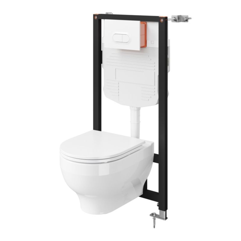 Væghængt Toilet Cavally Hvid med Langsomt Lukkende Sæde 36,5x54,5 cm