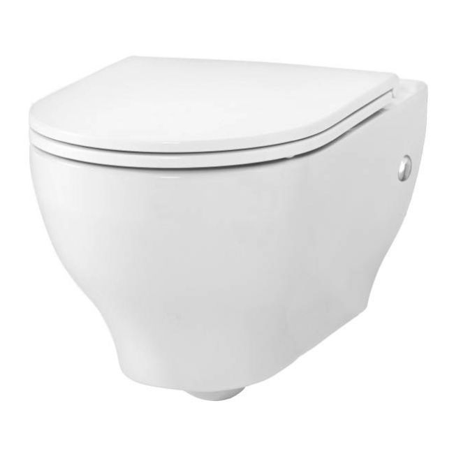 Væghængt Toilet Cavally Hvid med Langsomt Lukkende Sæde 36,5x54,5 cm