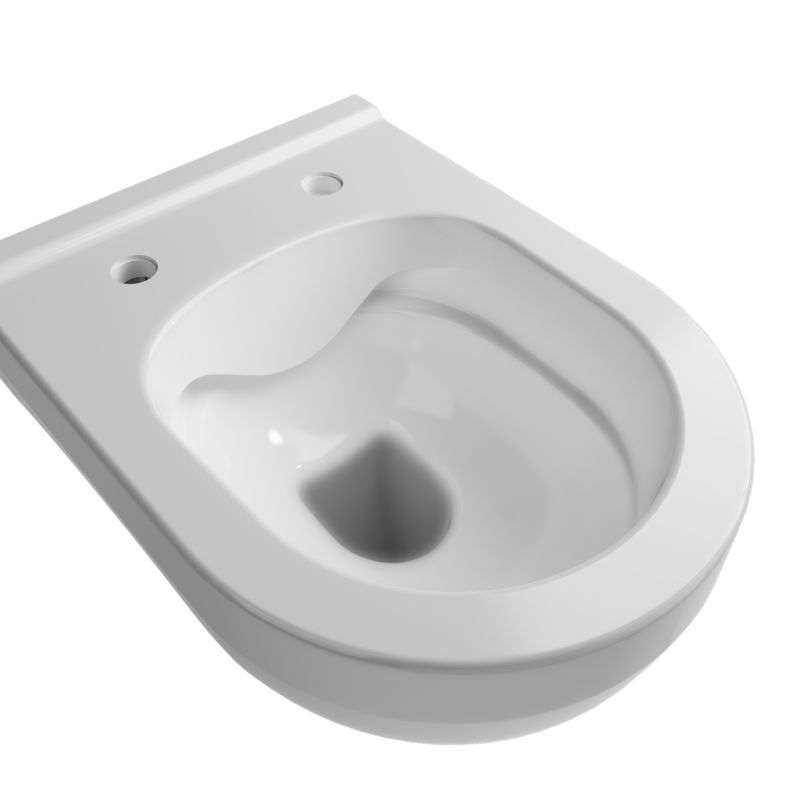 Væghængt Toilet Cavally Hvid med Langsomt Lukkende Sæde 36,5x54,5 cm