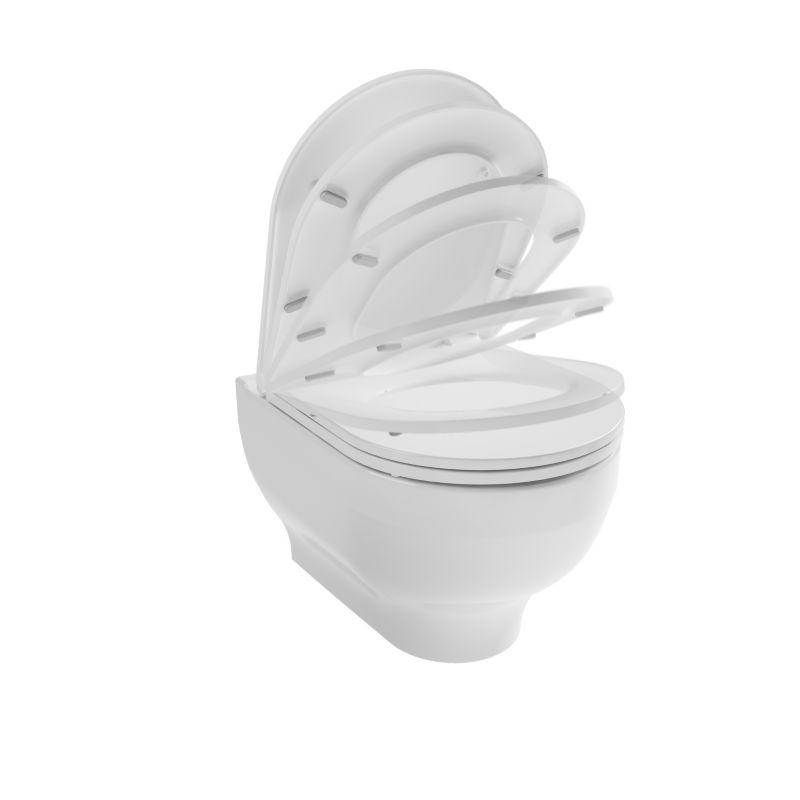 Væghængt Toilet Cavally Hvid med Langsomt Lukkende Sæde 36,5x54,5 cm