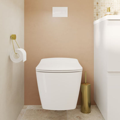 Væghængt Toilet Levanna Uden Skyllekant med Langsomt Lukkende Sæde Hvid
