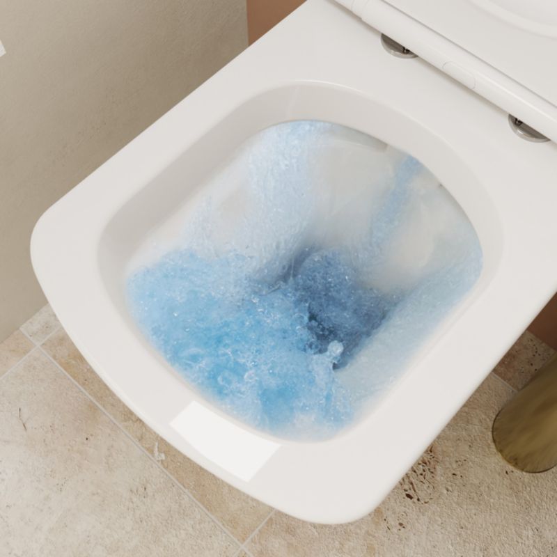 Væghængt Toilet Levanna Uden Skyllekant med Langsomt Lukkende Sæde Hvid