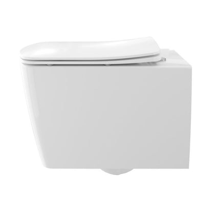 Væghængt Toilet Levanna Uden Skyllekant med Langsomt Lukkende Sæde Hvid