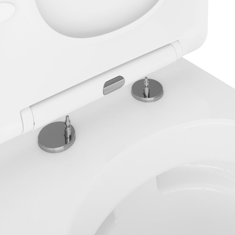 Væghængt Toilet Levanna Uden Skyllekant med Langsomt Lukkende Sæde Hvid