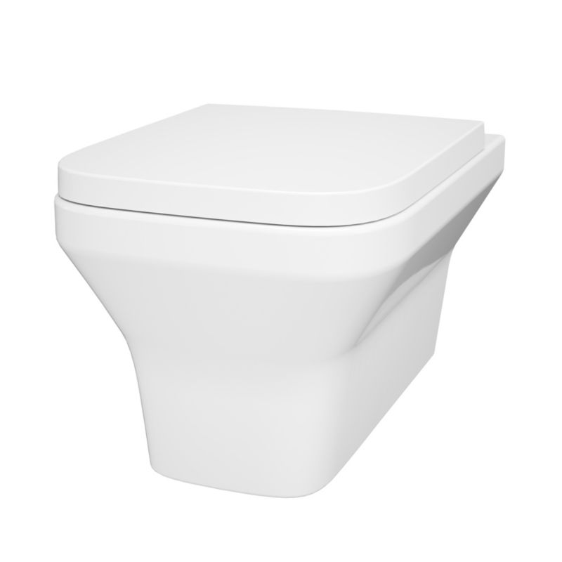 Væghængt Toilet Teesta Hvid Rund Uden Skyllekant 53x36x35 cm