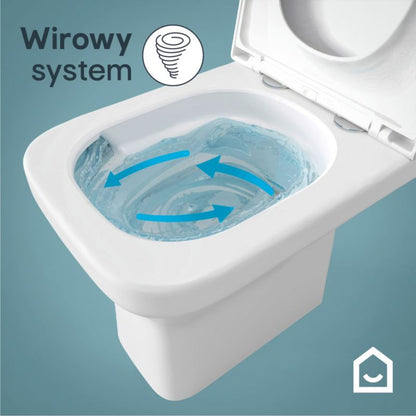 Væghængt Toilet Teesta Hvid Rund Uden Skyllekant 53x36x35 cm