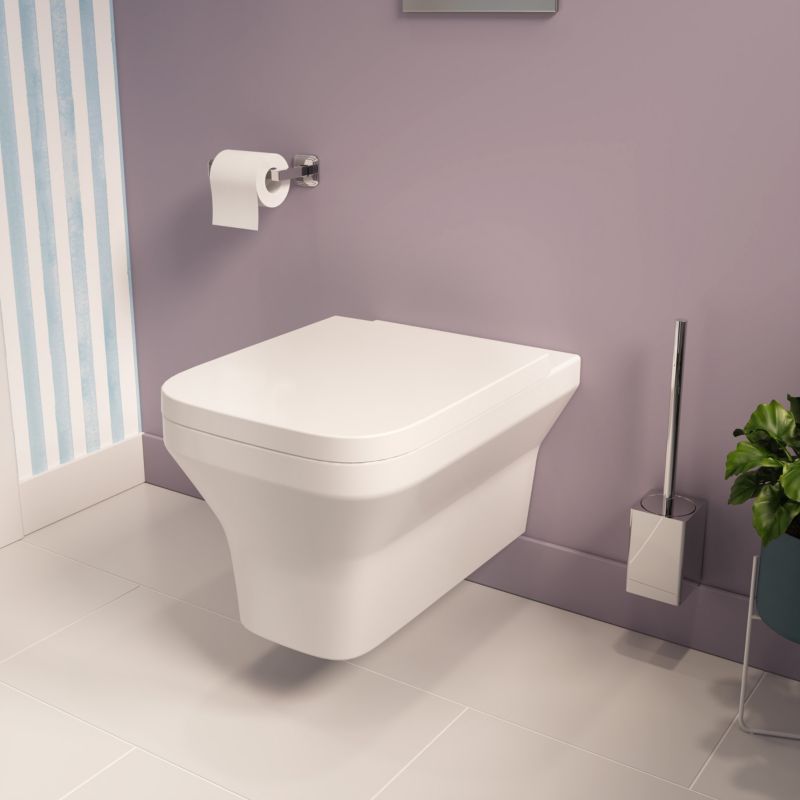 Væghængt Toilet Teesta Hvid Rund Uden Skyllekant 53x36x35 cm