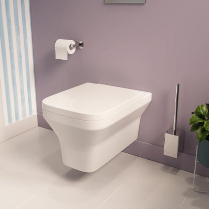 Væghængt Toilet Teesta Hvid Rund Uden Skyllekant 53x36x35 cm